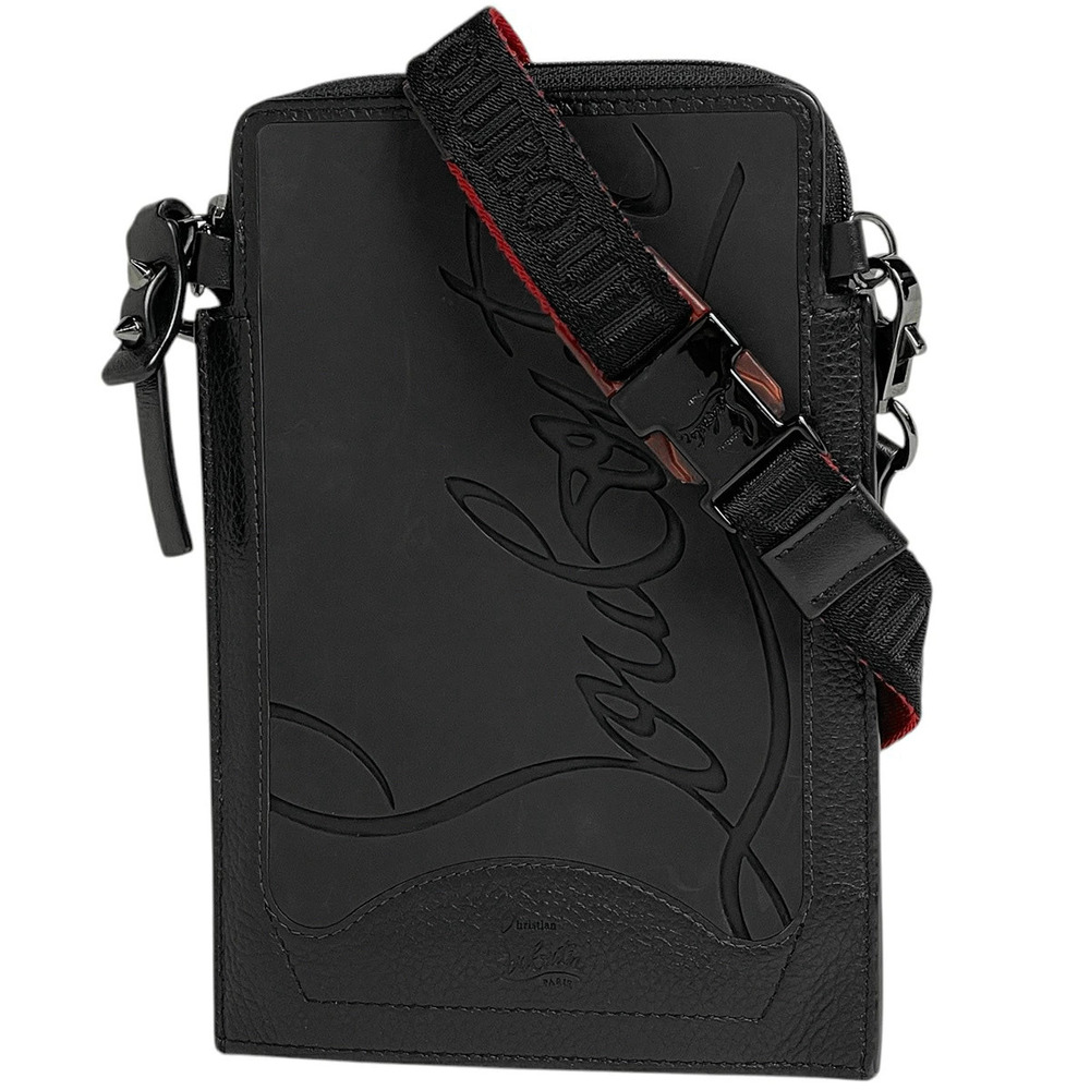 Christian Louboutin Rubilove Shoulder Bag Leather Black Red
